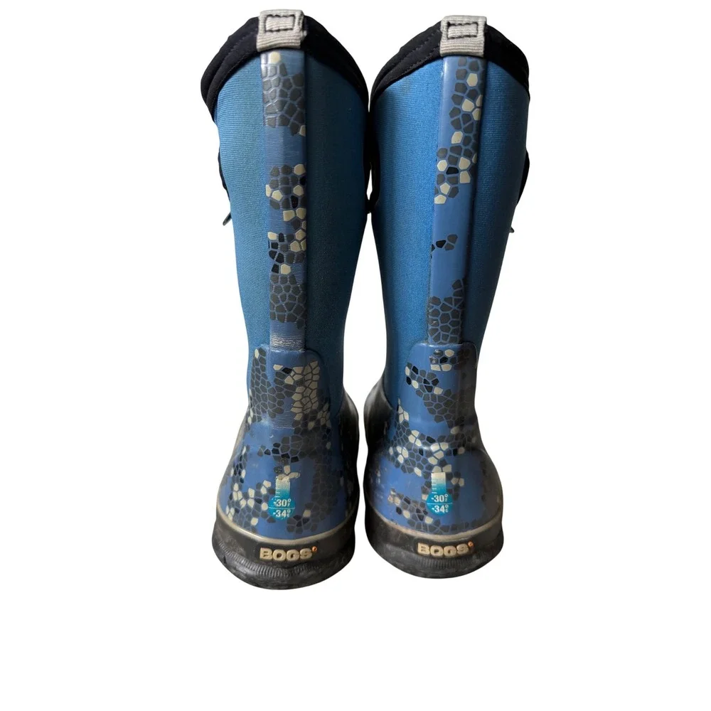 Bogs K Classic Axel Youth‎ 5 Blue Waterproof Insulated Winter Rain Boots